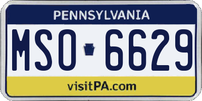 PA license plate MSO6629