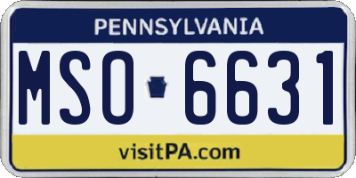 PA license plate MSO6631
