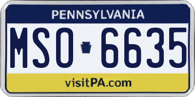 PA license plate MSO6635