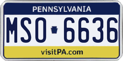 PA license plate MSO6636