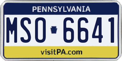 PA license plate MSO6641