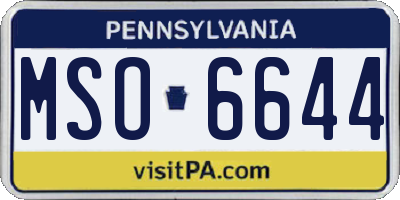 PA license plate MSO6644