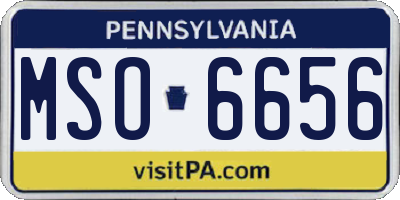PA license plate MSO6656