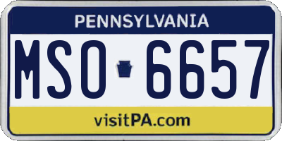 PA license plate MSO6657