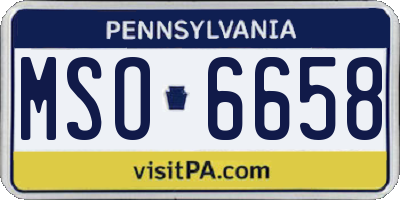 PA license plate MSO6658