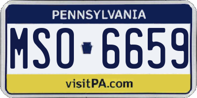 PA license plate MSO6659
