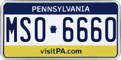 PA license plate MSO6660