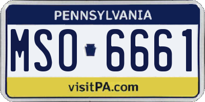 PA license plate MSO6661