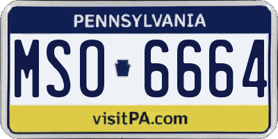 PA license plate MSO6664