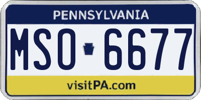PA license plate MSO6677