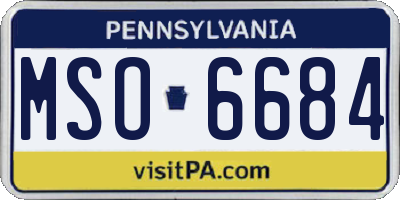 PA license plate MSO6684