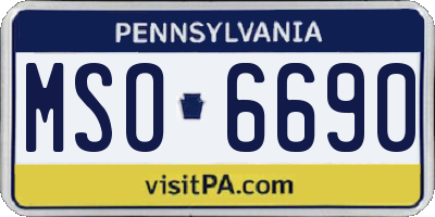 PA license plate MSO6690