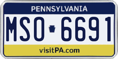 PA license plate MSO6691