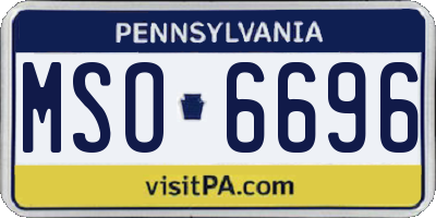 PA license plate MSO6696