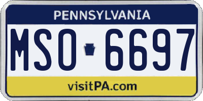 PA license plate MSO6697