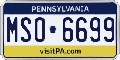 PA license plate MSO6699