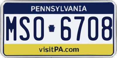 PA license plate MSO6708