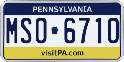 PA license plate MSO6710