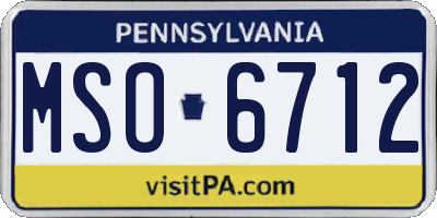 PA license plate MSO6712