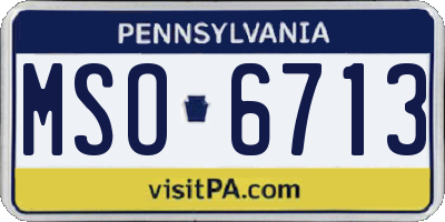 PA license plate MSO6713