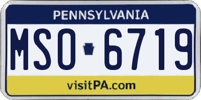 PA license plate MSO6719