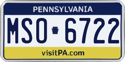 PA license plate MSO6722