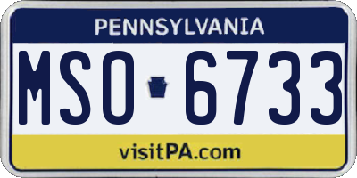 PA license plate MSO6733