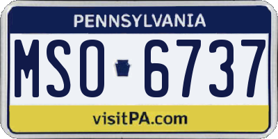 PA license plate MSO6737