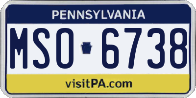 PA license plate MSO6738