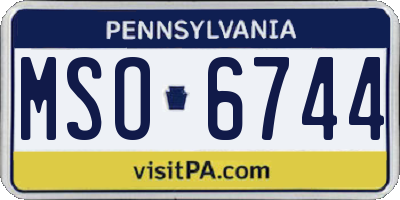 PA license plate MSO6744