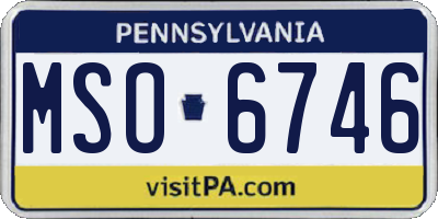 PA license plate MSO6746