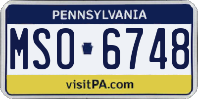 PA license plate MSO6748