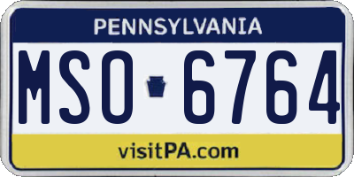 PA license plate MSO6764