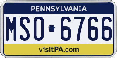 PA license plate MSO6766