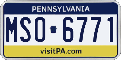 PA license plate MSO6771