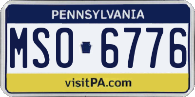 PA license plate MSO6776