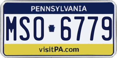 PA license plate MSO6779