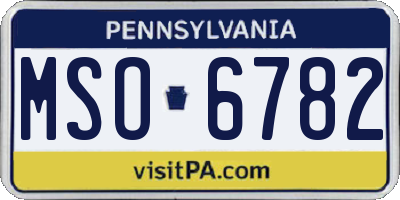 PA license plate MSO6782