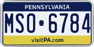PA license plate MSO6784