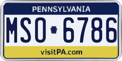 PA license plate MSO6786