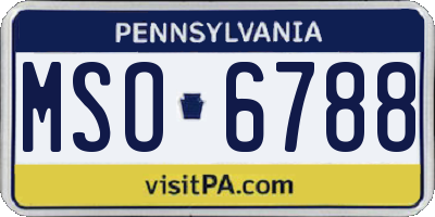 PA license plate MSO6788