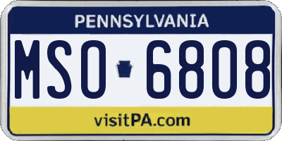 PA license plate MSO6808