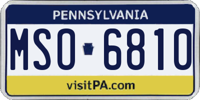 PA license plate MSO6810