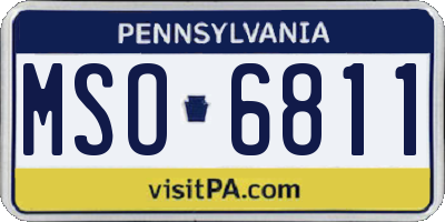 PA license plate MSO6811