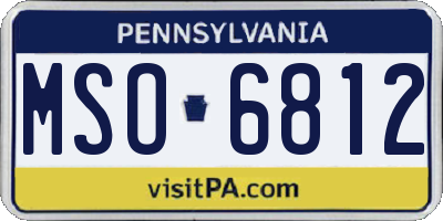 PA license plate MSO6812