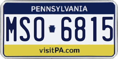 PA license plate MSO6815