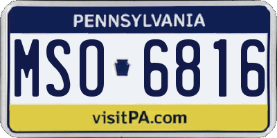 PA license plate MSO6816