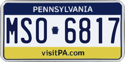 PA license plate MSO6817