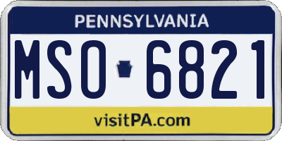 PA license plate MSO6821