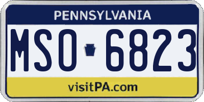PA license plate MSO6823